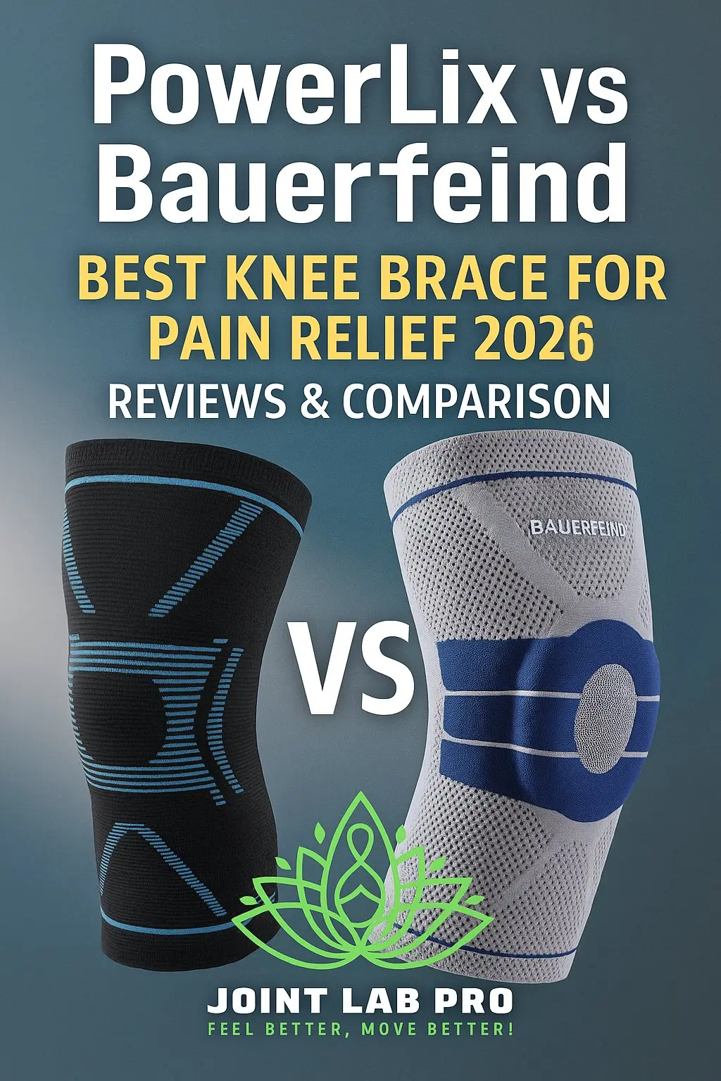 powerlix vs bauerfeind knee brace review 2026 — compression sleeve vs structured brace comparison
